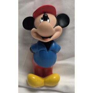 Disney Vintage Mickey Mouse Toy  Figure 6"  Plastic 0-18 Months